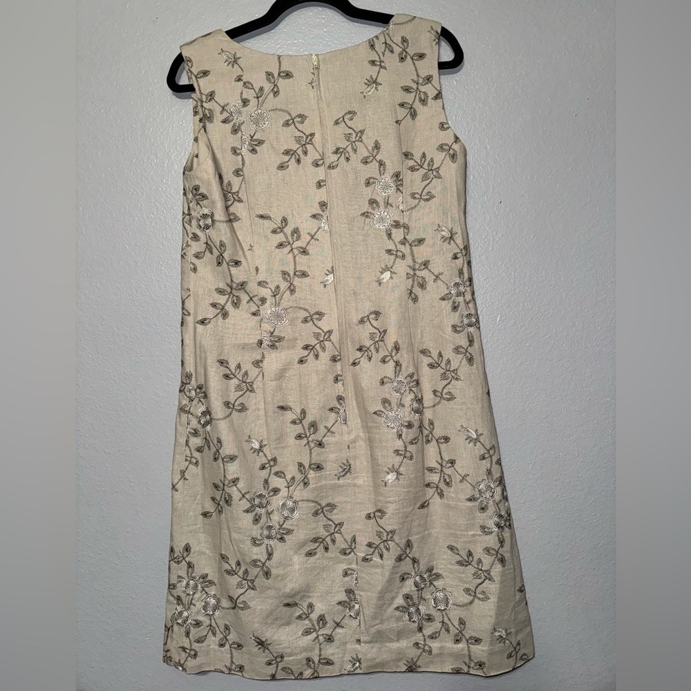 Handmade Floral Embroidered Stitched Sleeveless Dress, Size Large - Picture 3 of 5